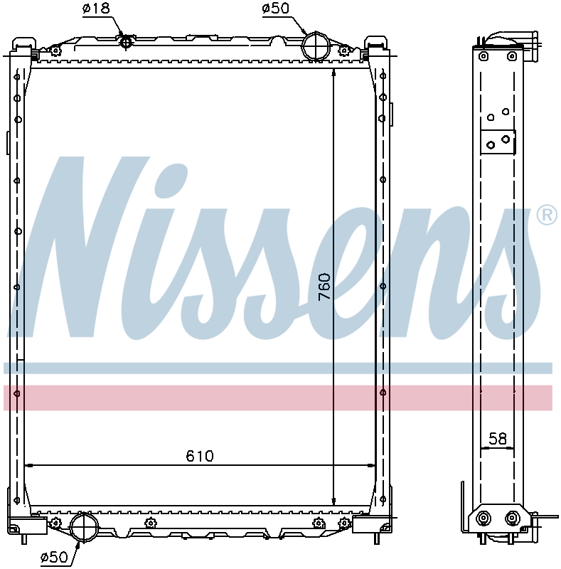 Nissens Engine Coolant Radiator 69608A