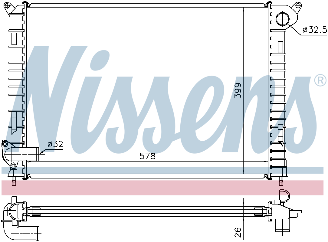 Nissens Engine Coolant Radiator 69700A