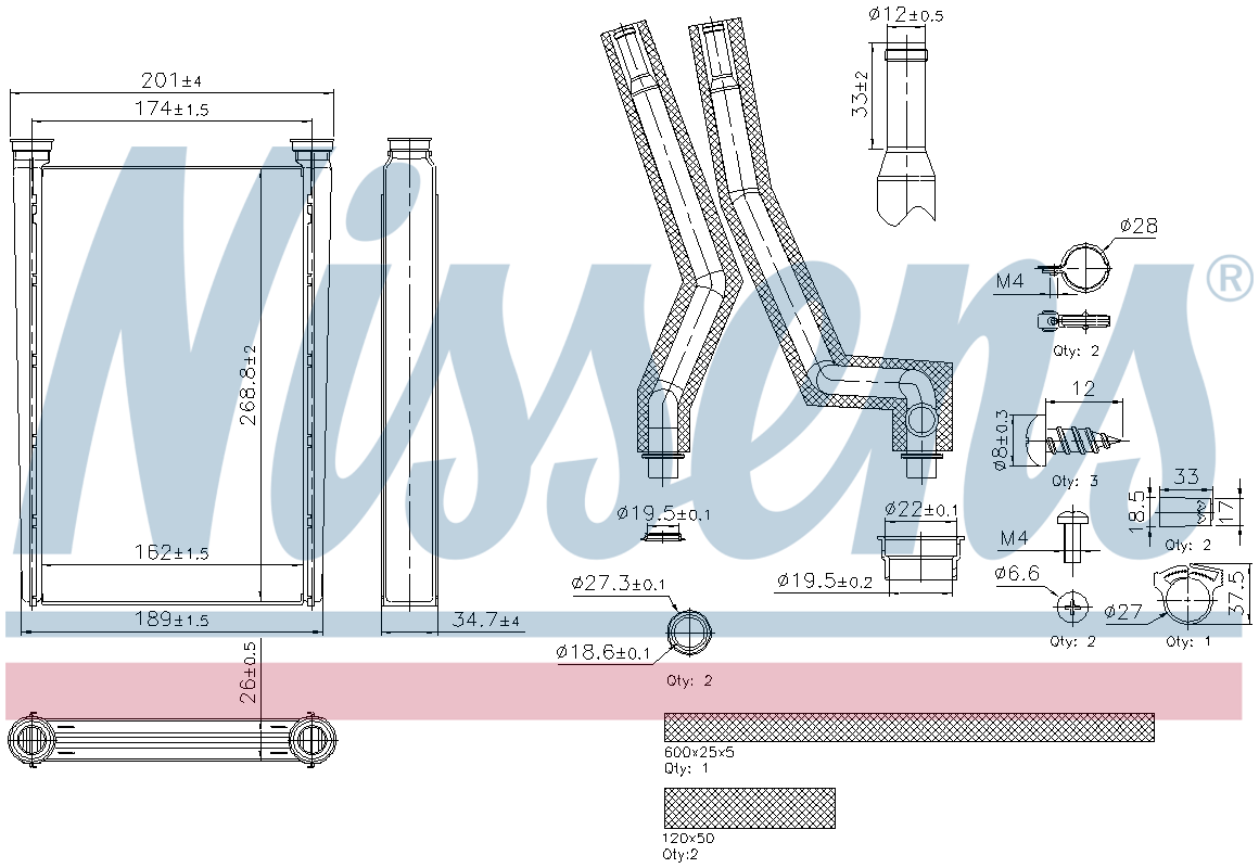 Nissens Cabin Heater Core 707242