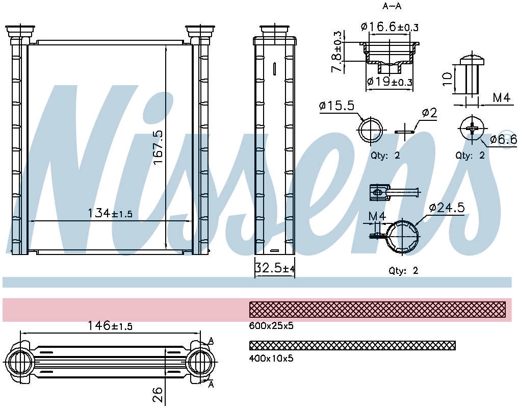 Nissens Cabin Heater Core 707280