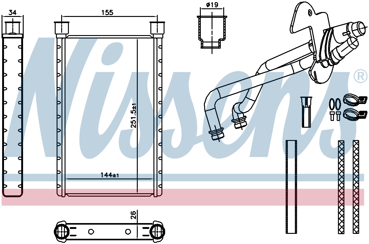Nissens Cabin Heater Core 707282