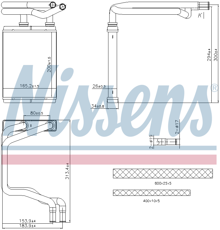 Nissens Cabin Heater Core 707291
