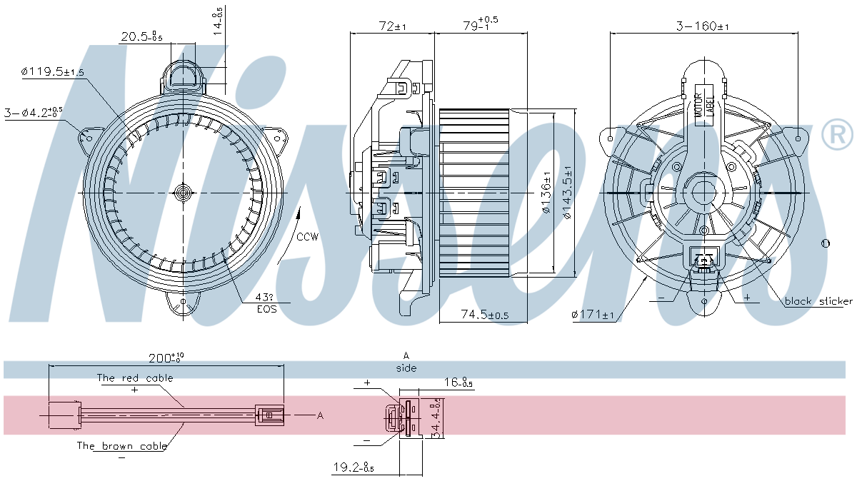 Nissens Cabin Fan Blower Motor 87559