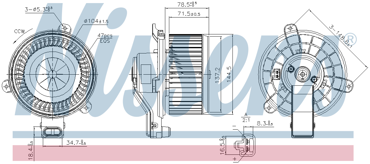 Nissens Cabin Fan Blower Motor 87585