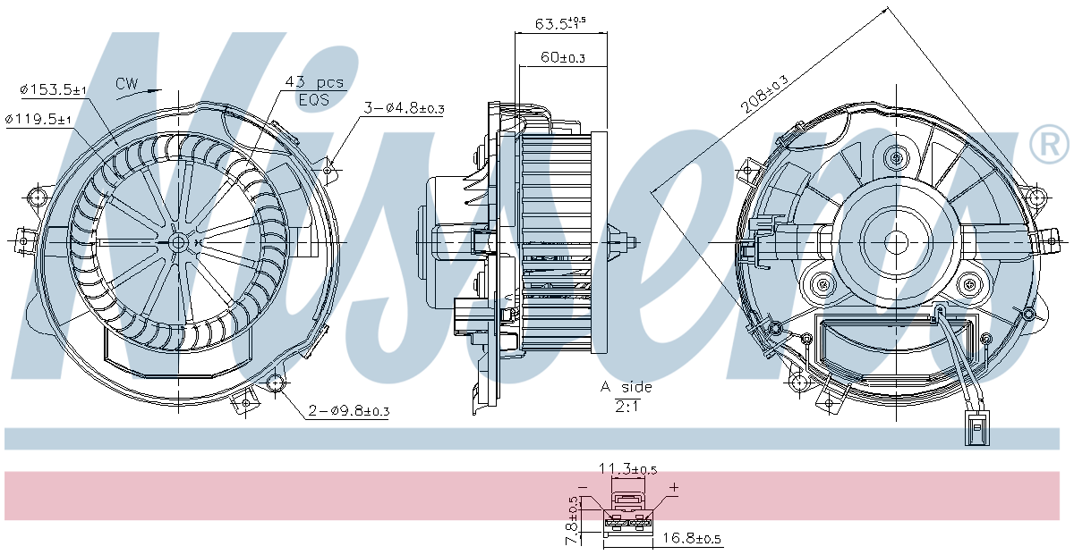 Nissens Cabin Fan Blower Motor 87588