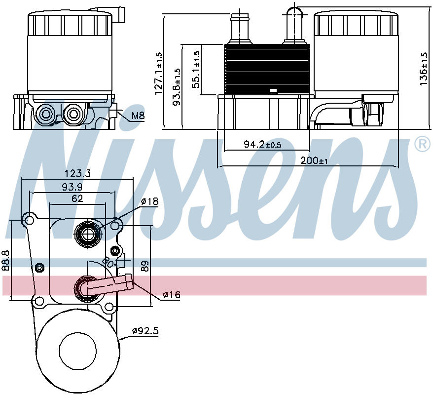 Nissens Engine Oil Filter Assy with Cooler 90696