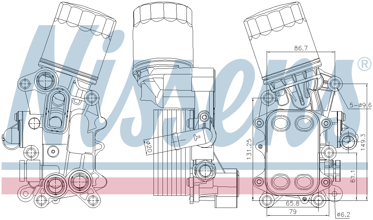 Nissens Engine Oil Filter Assy with Cooler 91311