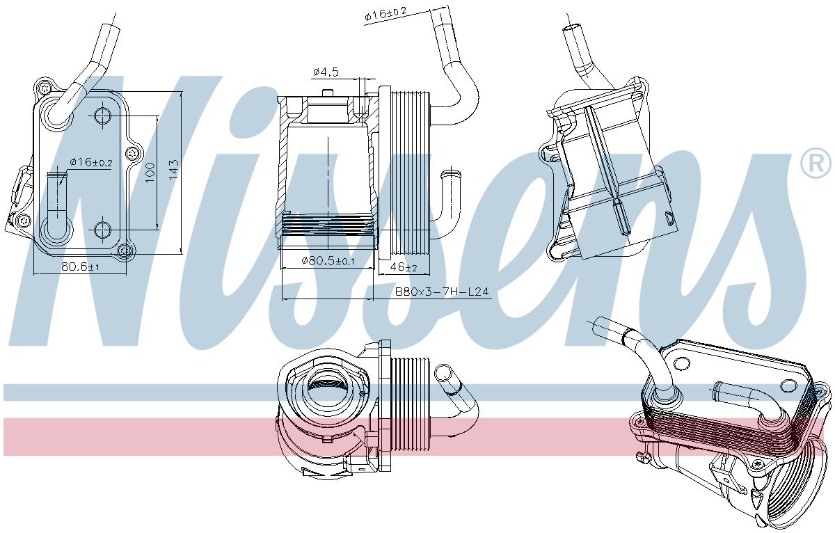 Nissens Engine Oil Filter Assy with Cooler 91317
