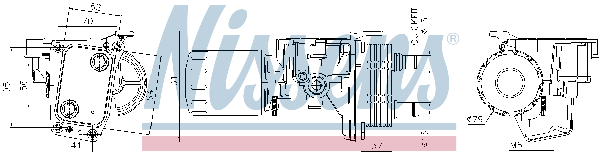 Nissens Engine Oil Filter Assy with Cooler 91337