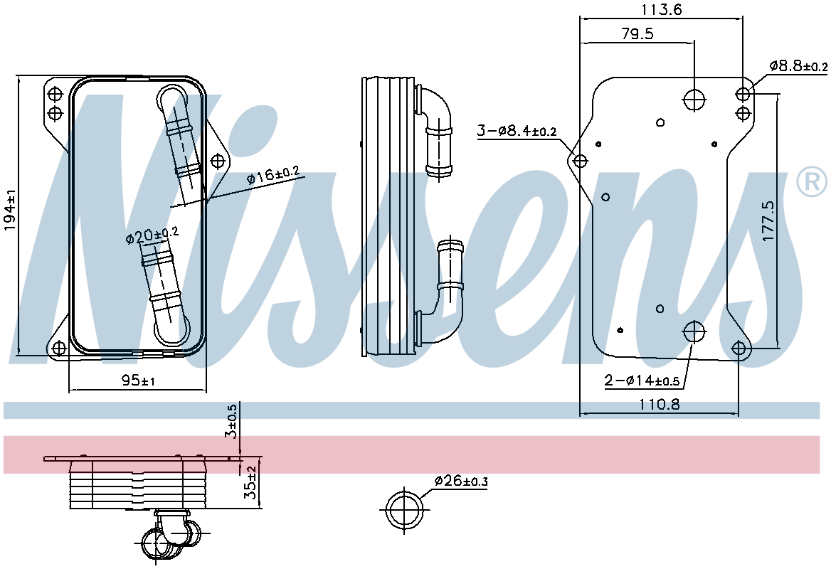 Nissens Engine Oil Cooler 91505