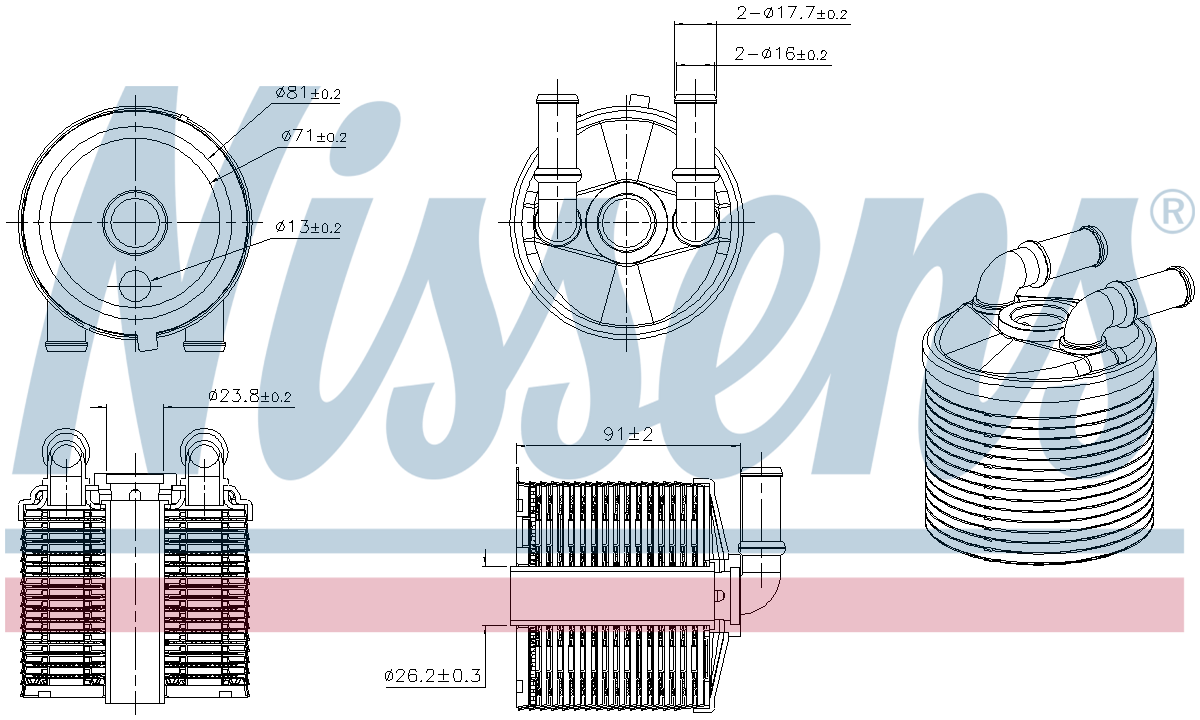 Nissens Engine Oil Cooler 91506