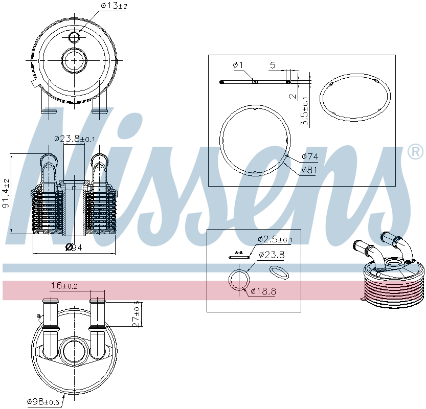 Nissens Engine Oil Cooler 91507