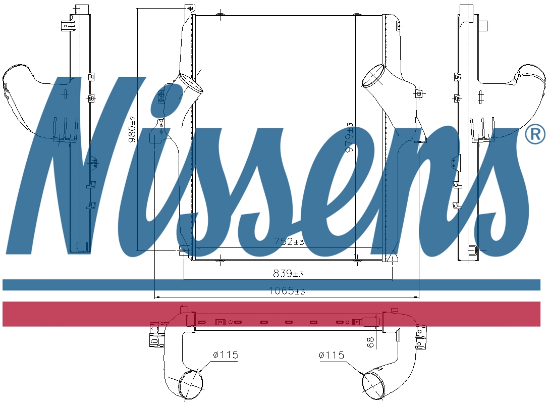96202 NISSENS Intercooler Without Quick Coupling, Right Connector
