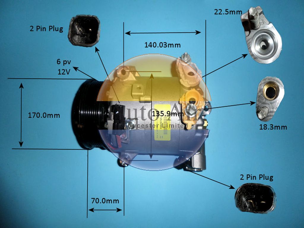 Aircon Compressor Genuine OE HANON – AutoAir 14-0800