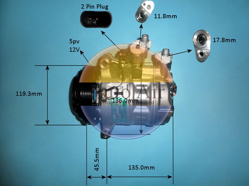 Aircon Compressor Genuine OE SANDEN – AutoAir 14-9678