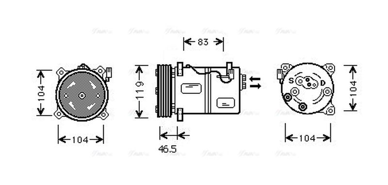 AVA Aircon Compressor VOAK095