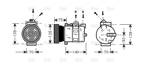 AVA Aircon Compressor AUAK043