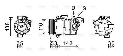 AVA Aircon Compressor BWAK393