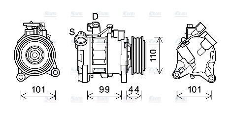 AVA Aircon Compressor BWAK498