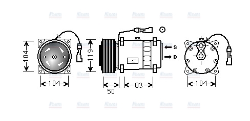 AVA Aircon Compressor DFAK057