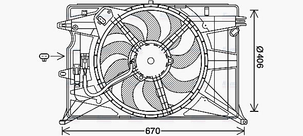 AVA Radiator Cooling Fan FT7611
