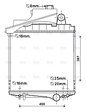 AVA Coolant Radiator JD2049
