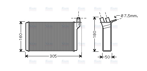AVA Cabin Heater Core LA6018