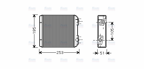 AVA Cabin Heater Core LA6020