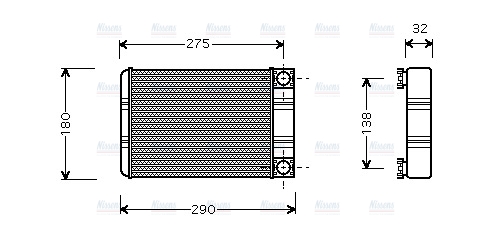 AVA Cabin Heater Core MSA6312