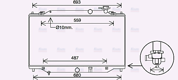 AVA Coolant Radiator MZ2287
