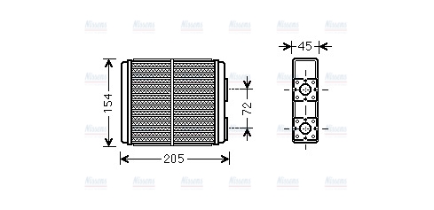 AVA Cabin Heater Core OL6403