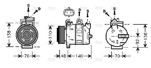 AVA Aircon Compressor OLAK356