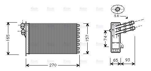 AVA Cabin Heater Core VN6173