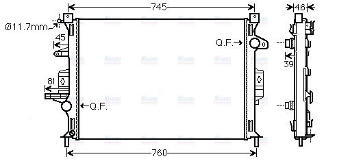 AVA Coolant Radiator VO2186
