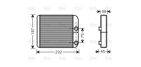 AVA Cabin Heater Core VO6129