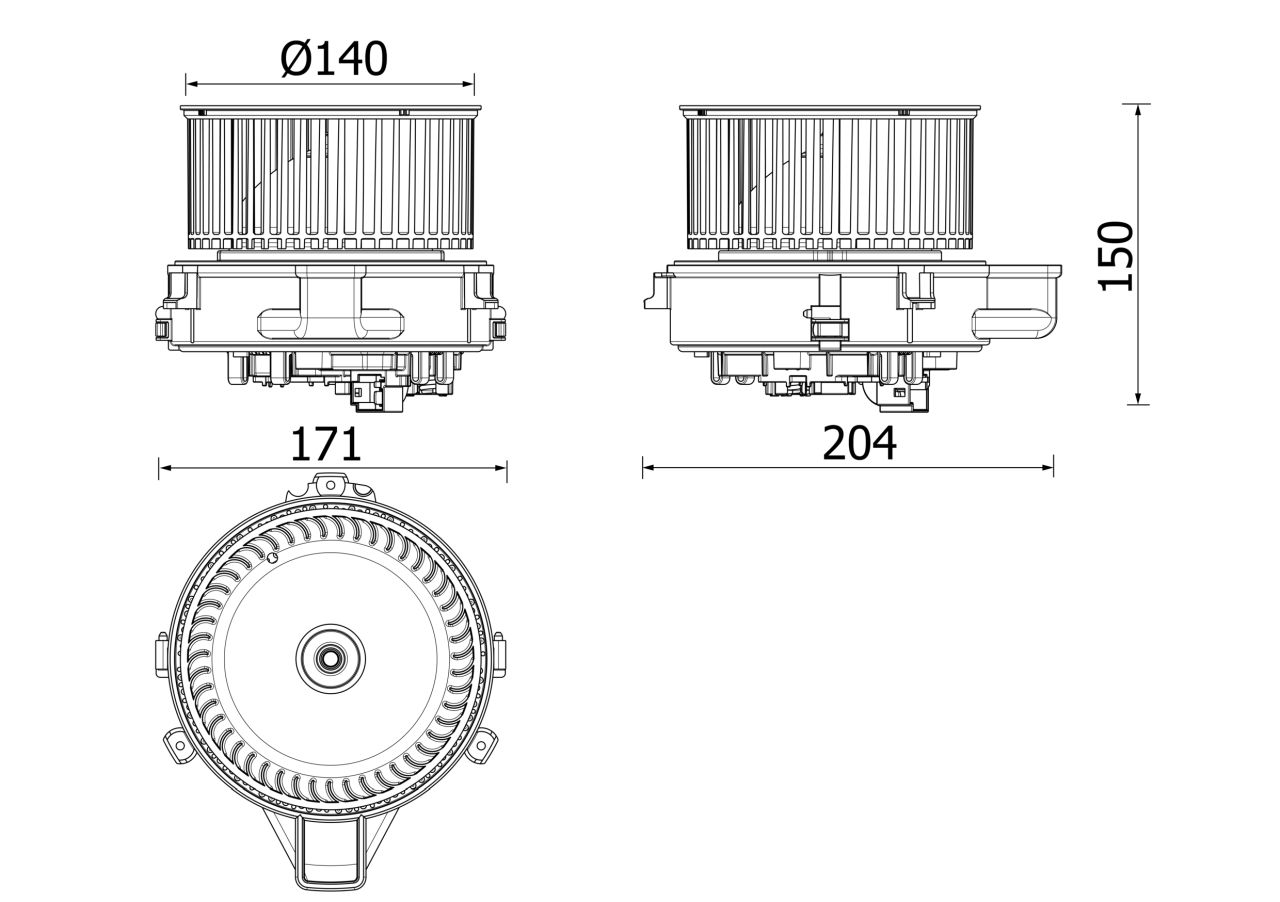 MAHLE Premium Line Interior Blower Fan AB284000P
