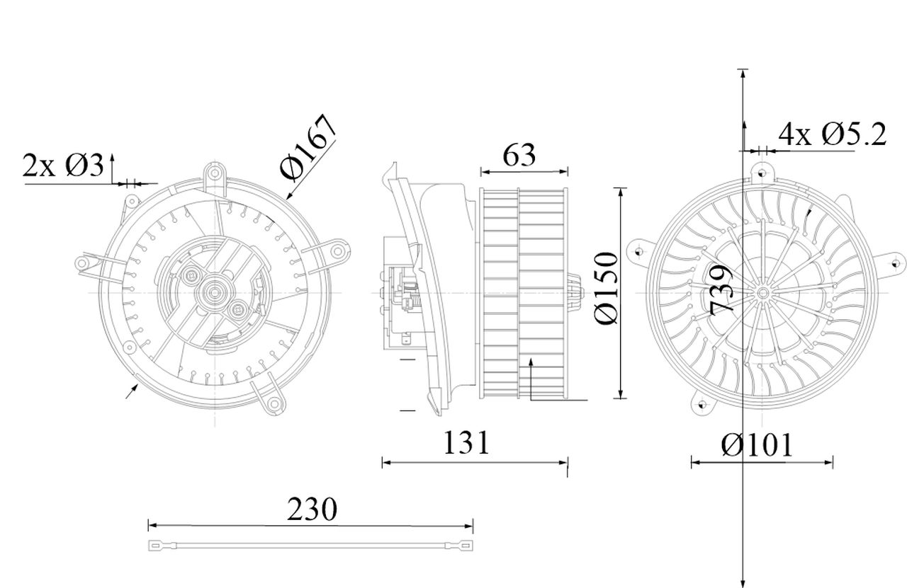 MAHLE Interior Blower Fan AB59000S