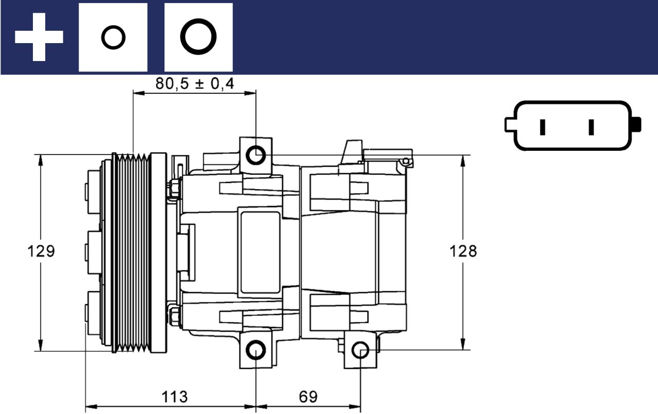 MAHLE LCV Aircon compressor ACP88000P