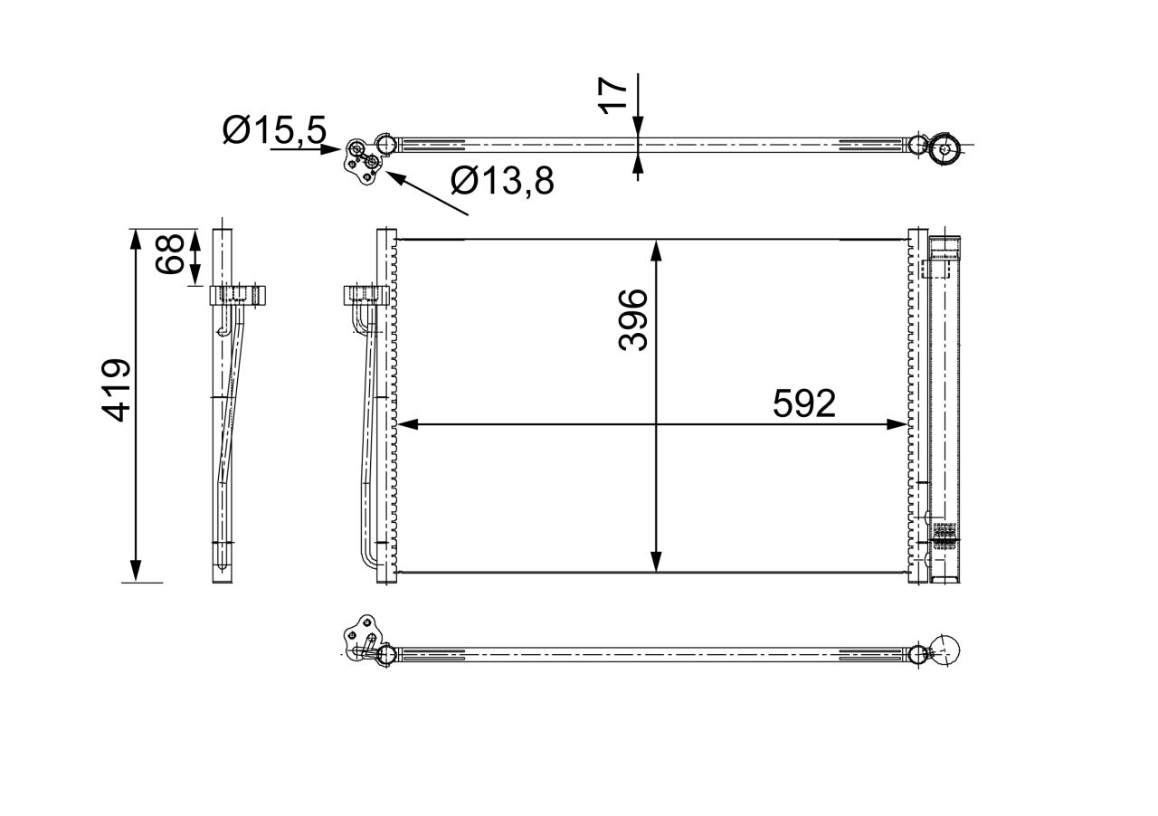 MAHLE PC Aircon condenser AC344000S
