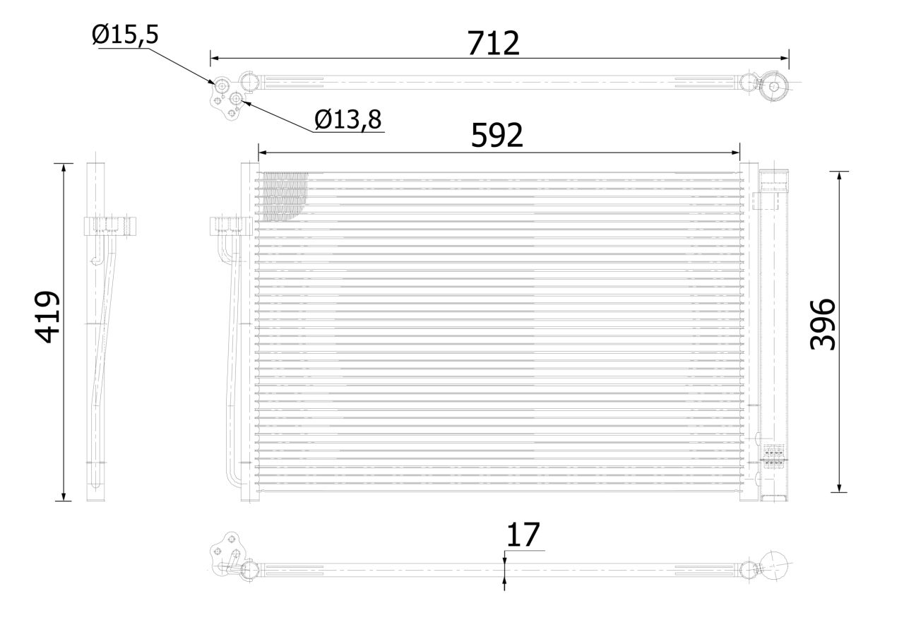 MAHLE PC Aircon condenser AC344000S