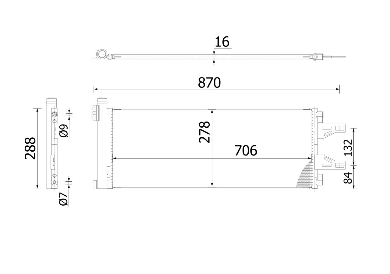 MAHLE LCV Aircon condenser AC368000S