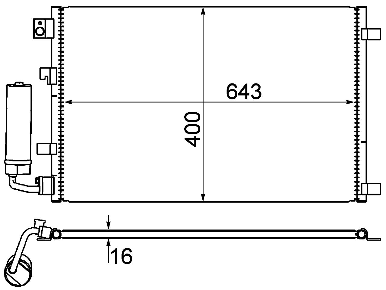 MAHLE PC Aircon condenser AC604001S