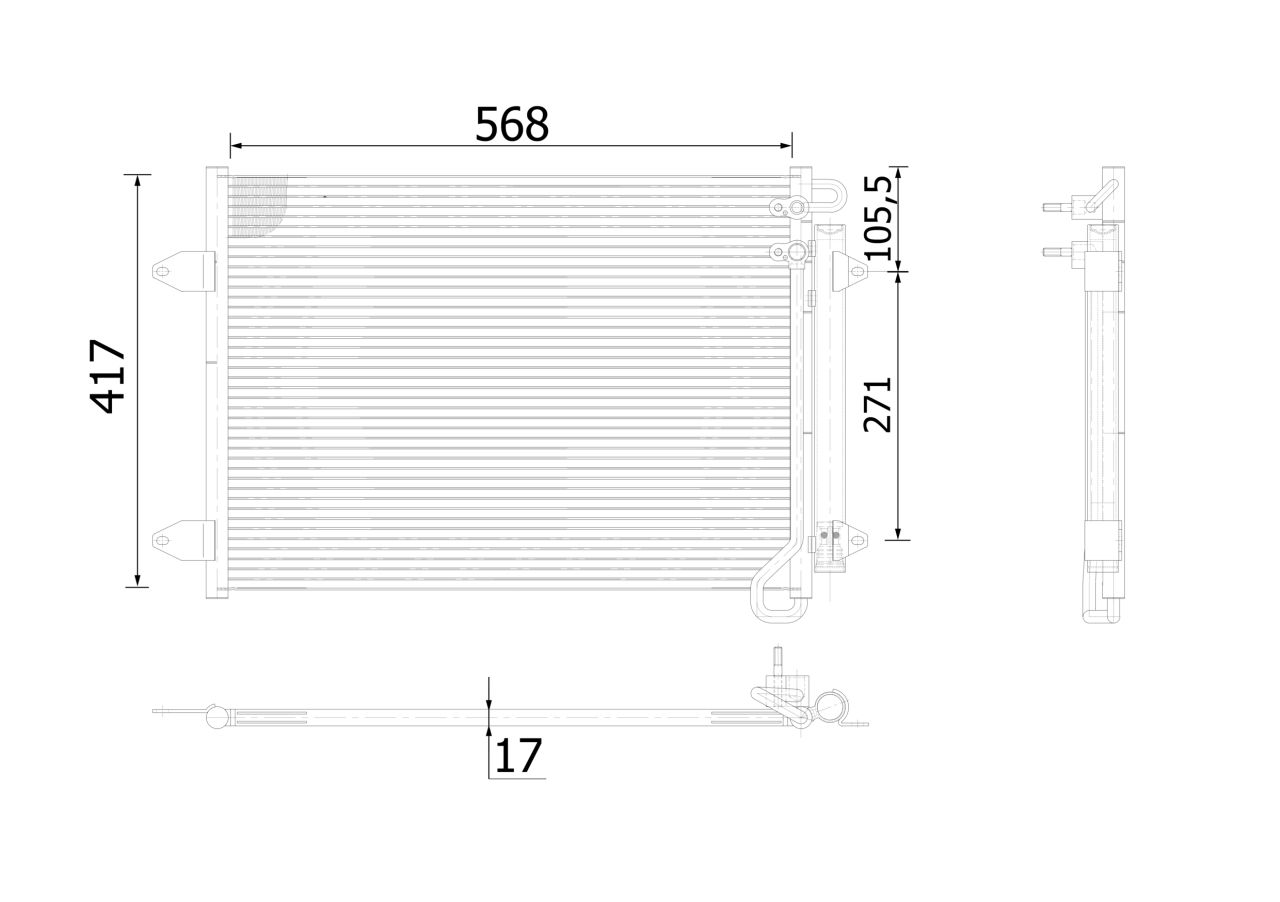 MAHLE PC Aircon condenser AC734000S
