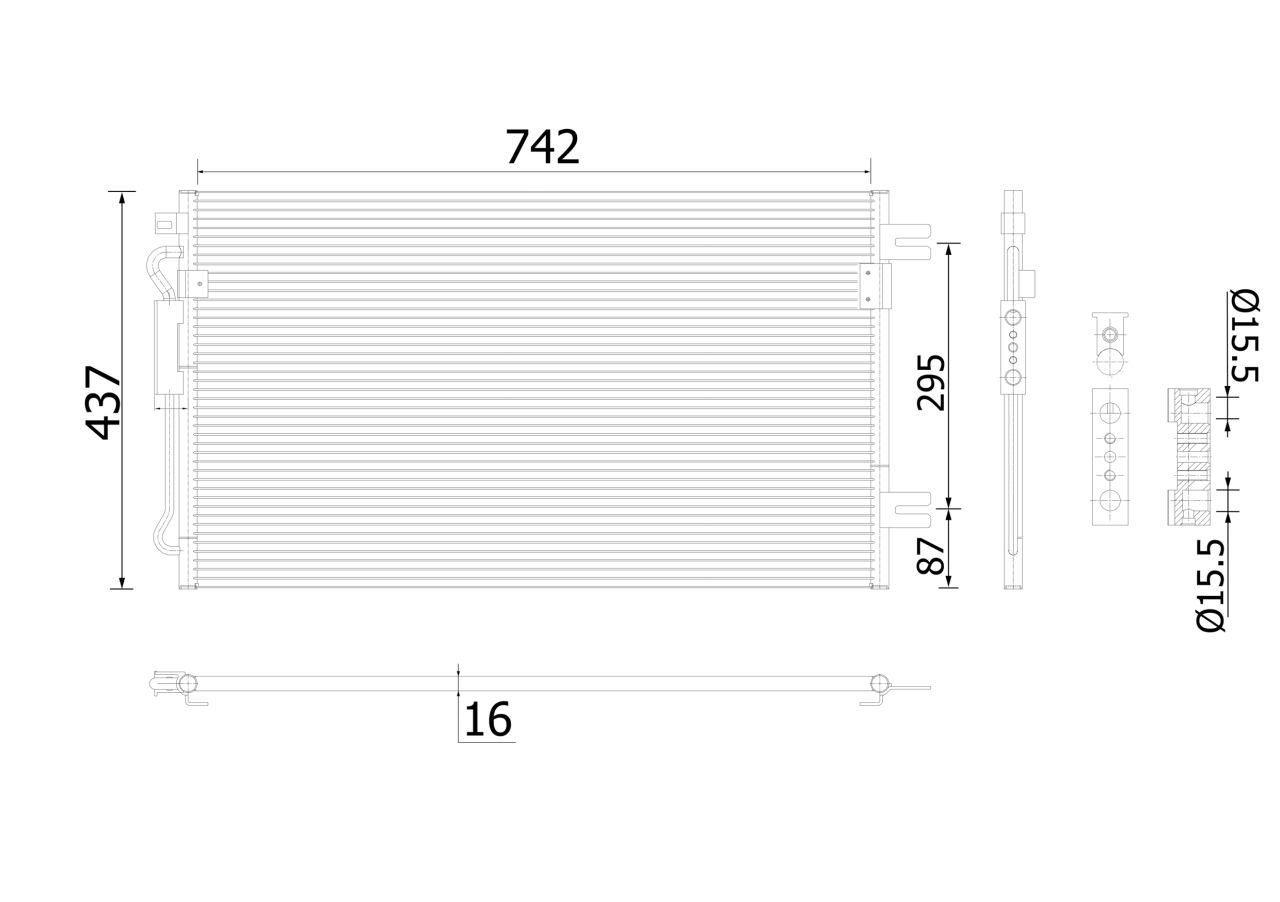 MAHLE PC Aircon condenser AC907000S
