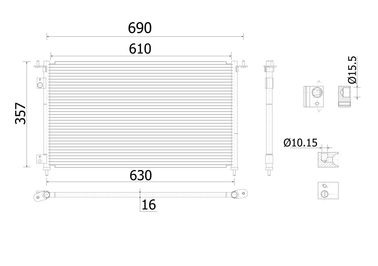 MAHLE PC Aircon condenser AC909000S