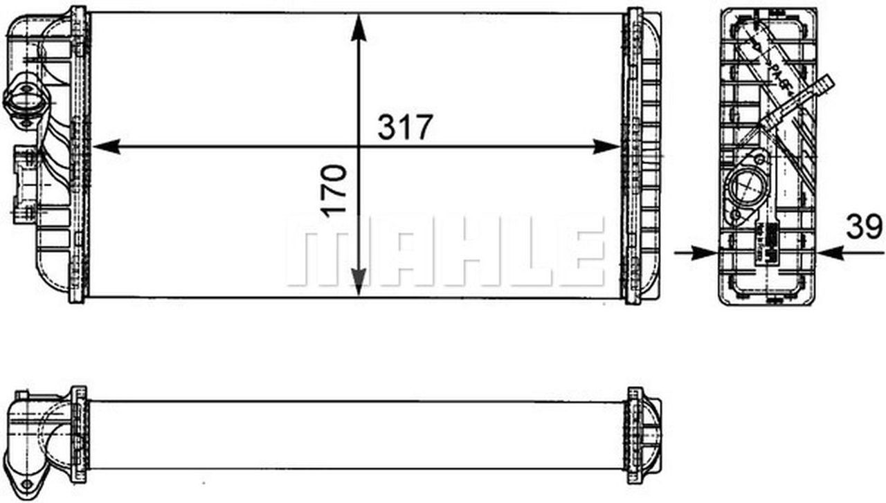 MAHLE Truck/Bus Interior heat exchanger AH124000P