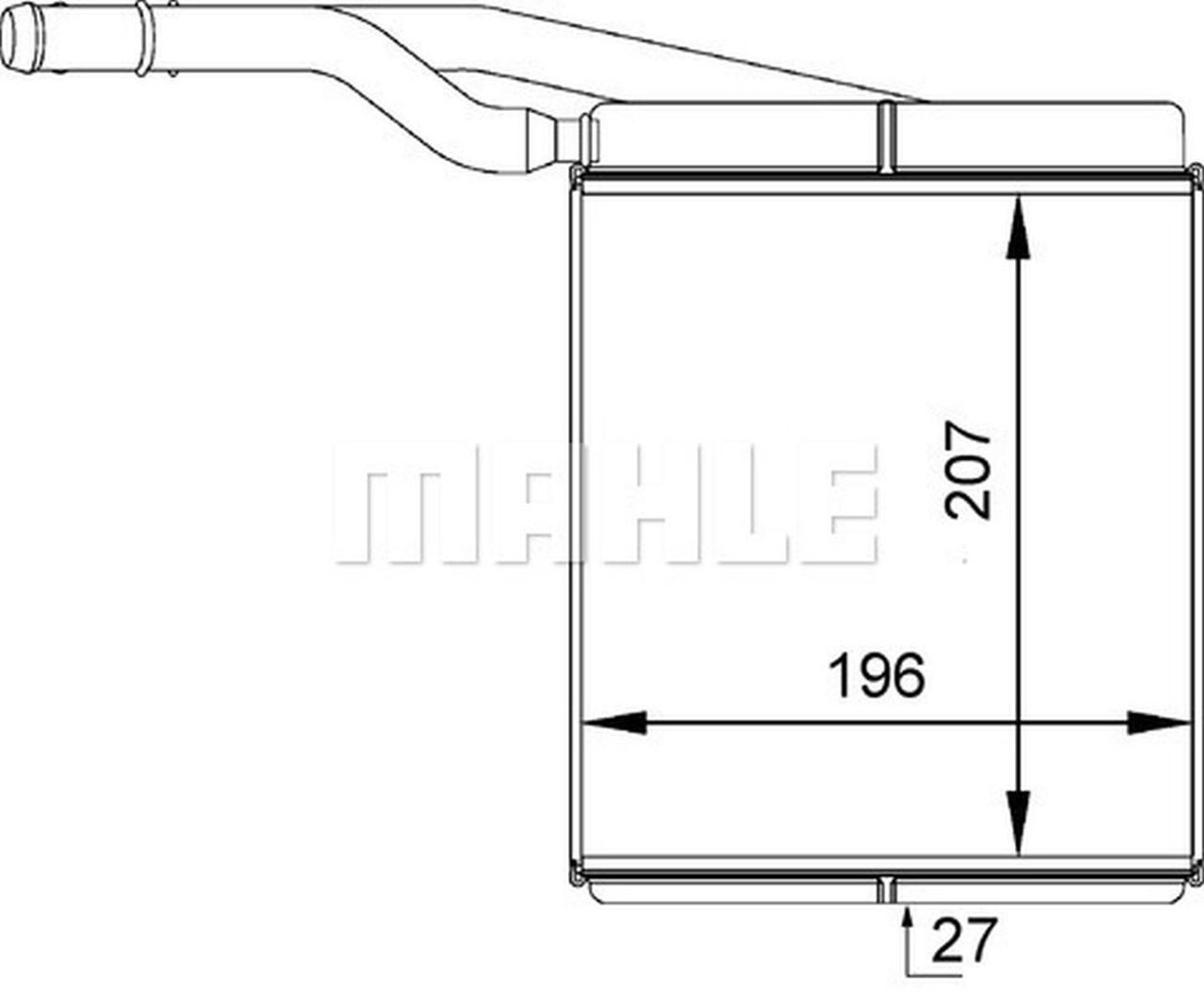 MAHLE PC Interior heat exchanger AH143000P