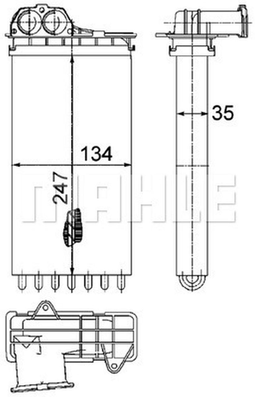 MAHLE PC Interior heat exchanger AH194000P