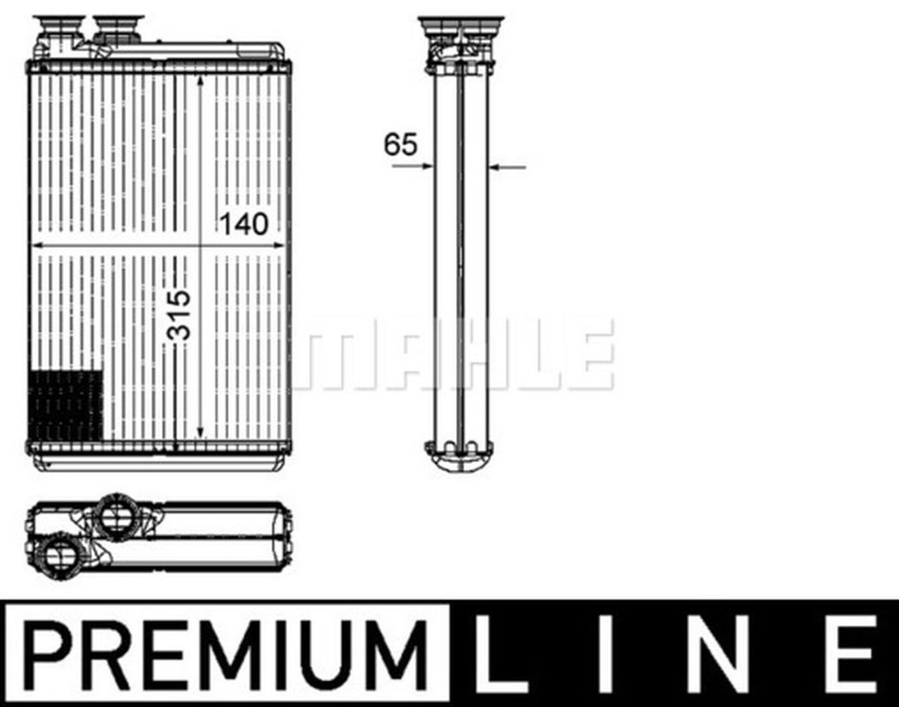 MAHLE PC Interior heat exchanger AH195000P