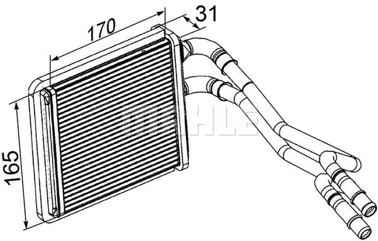MAHLE PC Interior heat exchanger AH198000P